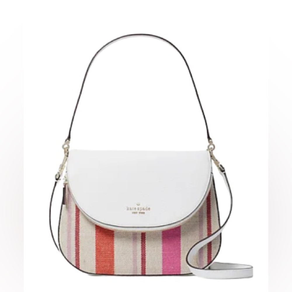 Kate Spade Leila Multicolor Striped Canvas Shoulder/Crossbody Bag NWOT!